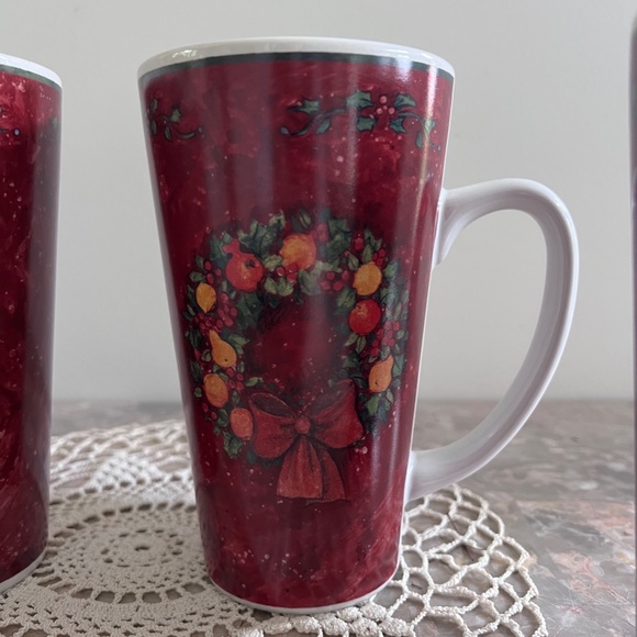 Retro Set of 4 Tall Mugs & Matching 4 Dessert Plates - Picture 12 of 15